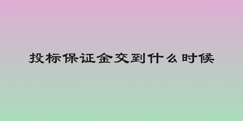 投标保证金交到什么时候