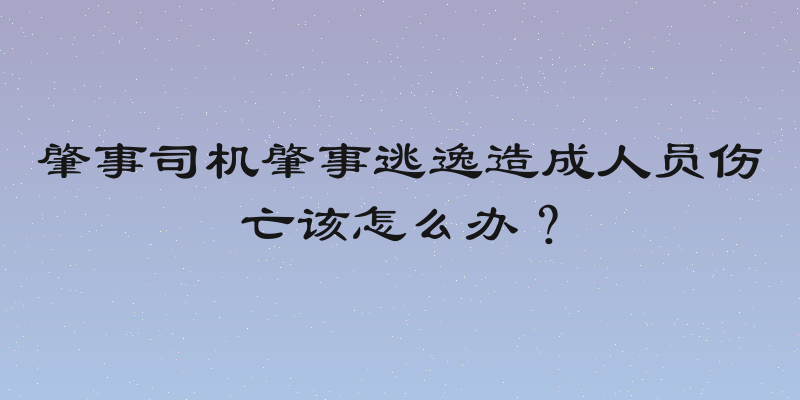肇事司机肇事逃逸造成人员伤亡该怎么办？