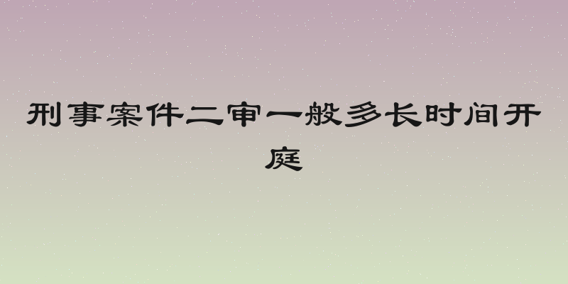 刑事案件二审一般多长时间开庭