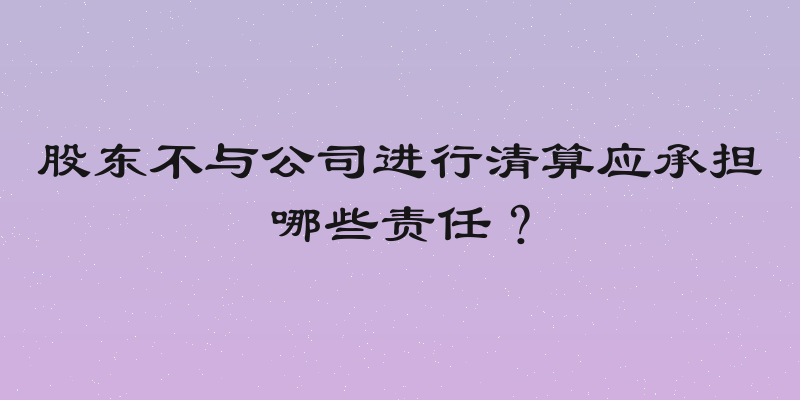 股东不与公司进行清算应承担哪些责任？