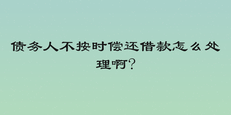债务人不按时偿还借款怎么处理啊?