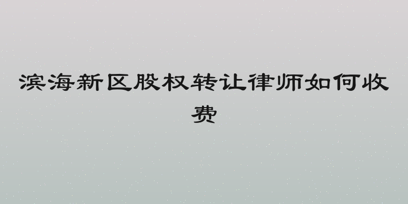 滨海新区股权转让律师如何收费