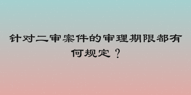 针对二审案件的审理期限都有何规定？