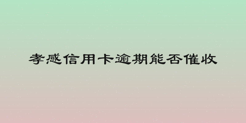 孝感信用卡逾期能否催收