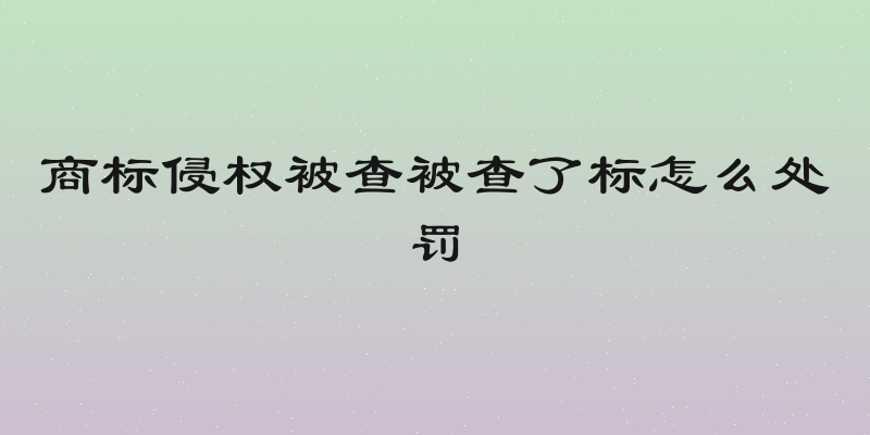 商标侵权被查被查了标怎么处罚
