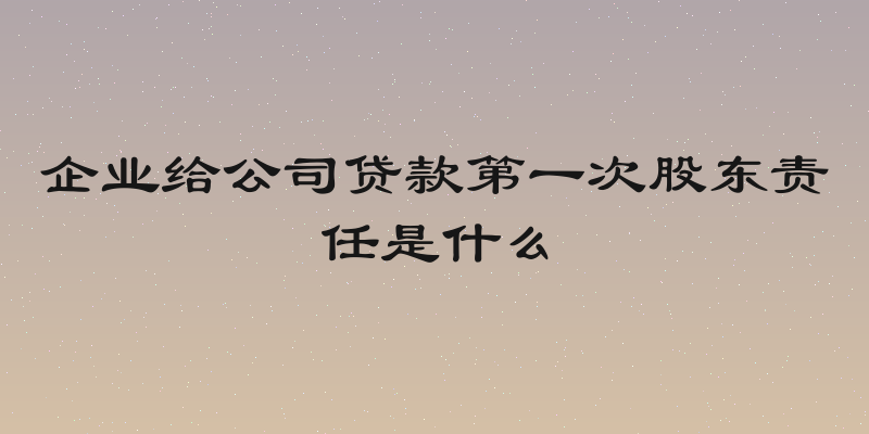 企业给公司贷款第一次股东责任是什么