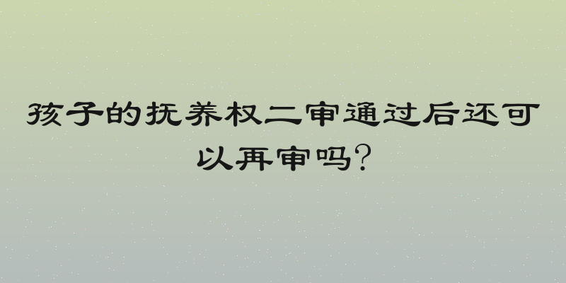 孩子的抚养权二审通过后还可以再审吗?