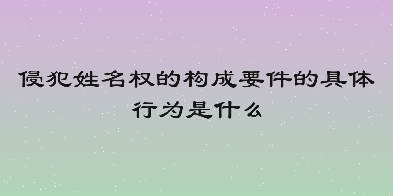 侵犯姓名权的构成要件的具体行为是什么