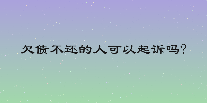 欠债不还的人可以起诉吗?