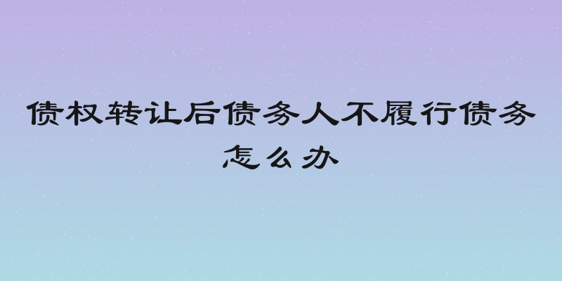 债权转让后债务人不履行债务怎么办