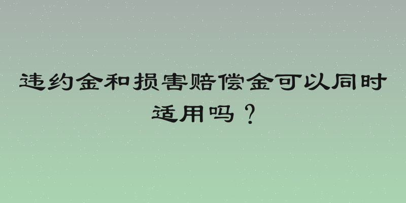违约金和损害赔偿金可以同时适用吗？