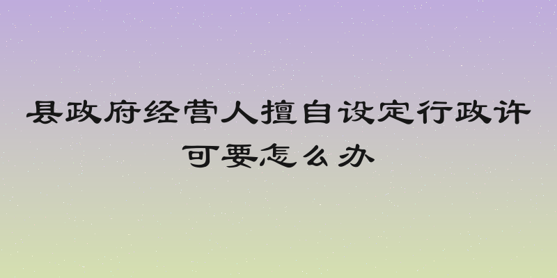 县政府经营人擅自设定行政许可要怎么办