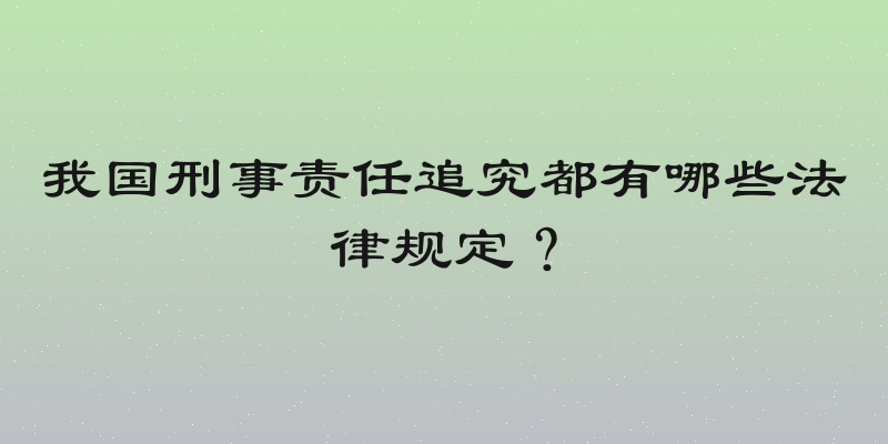 我国刑事责任追究都有哪些法律规定？