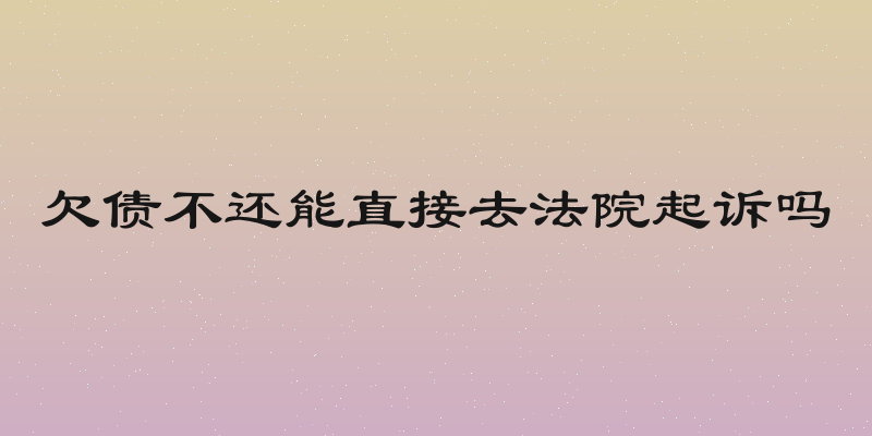 欠债不还能直接去法院起诉吗