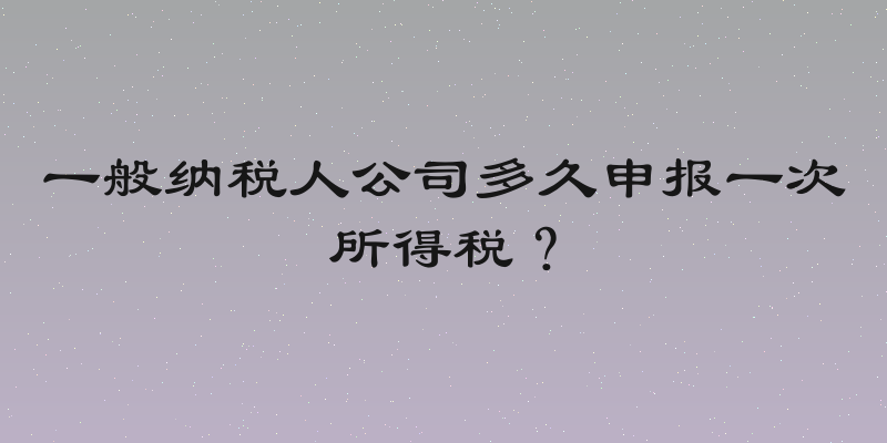 一般纳税人公司多久申报一次所得税？
