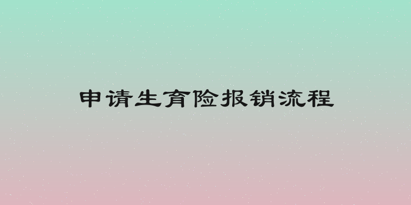 申请生育险报销流程