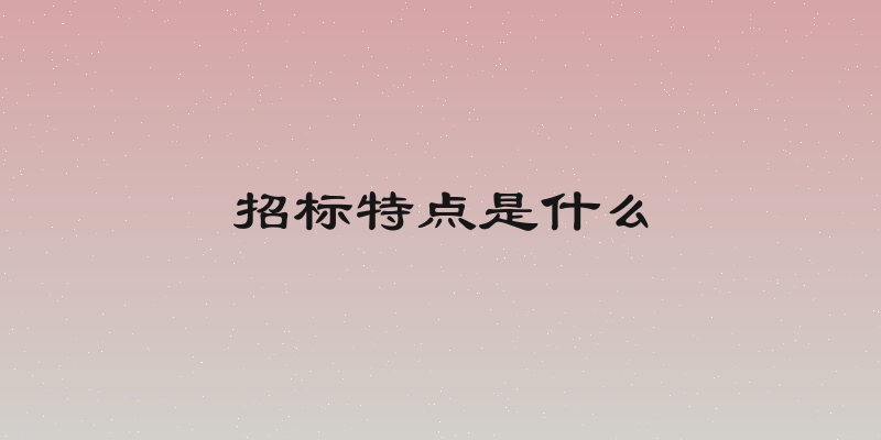 招标特点是什么