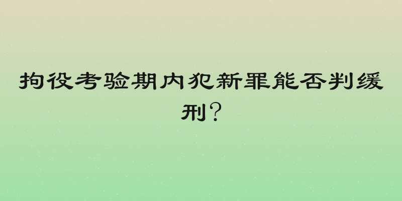 拘役考验期内犯新罪能否判缓刑?