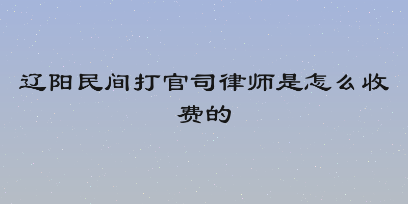 辽阳民间打官司律师是怎么收费的