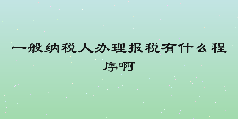 一般纳税人办理报税有什么程序啊
