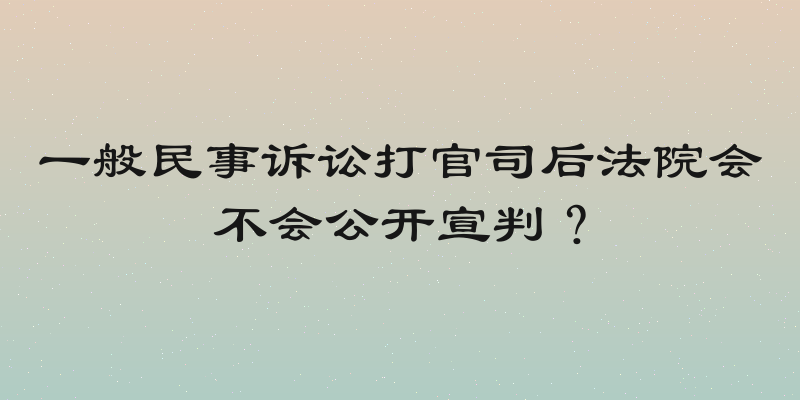 一般民事诉讼打官司后法院会不会公开宣判？