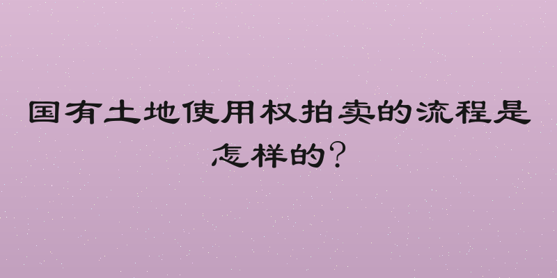 国有土地使用权拍卖的流程是怎样的?