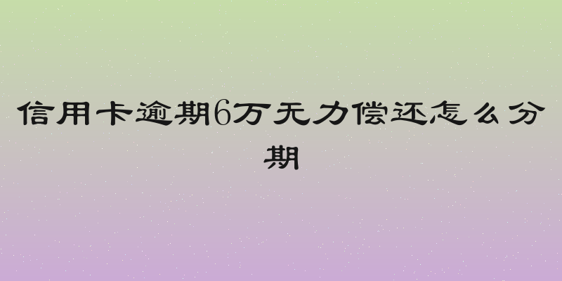 信用卡逾期6万无力偿还怎么分期