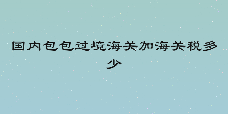国内包包过境海关加海关税多少