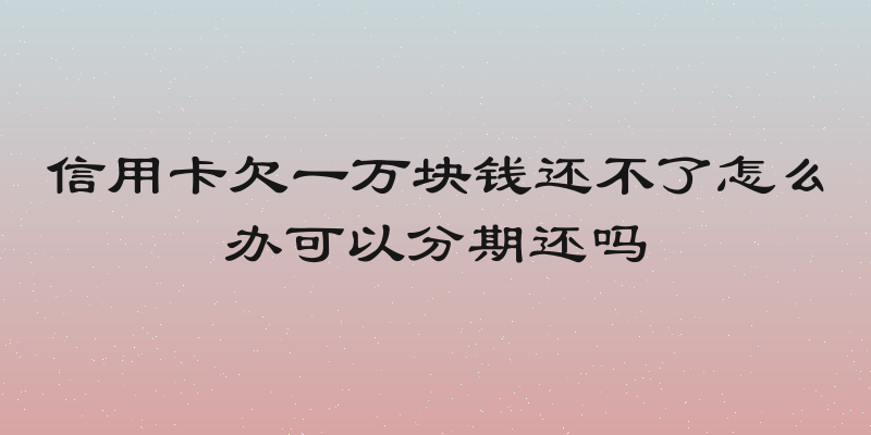 信用卡欠一万块钱还不了怎么办可以分期还吗
