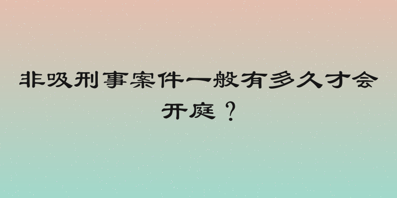 非吸刑事案件一般有多久才会开庭？
