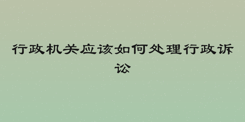 行政机关应该如何处理行政诉讼
