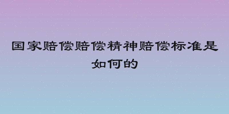 国家赔偿赔偿精神赔偿标准是如何的