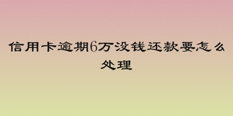 信用卡逾期6万没钱还款要怎么处理