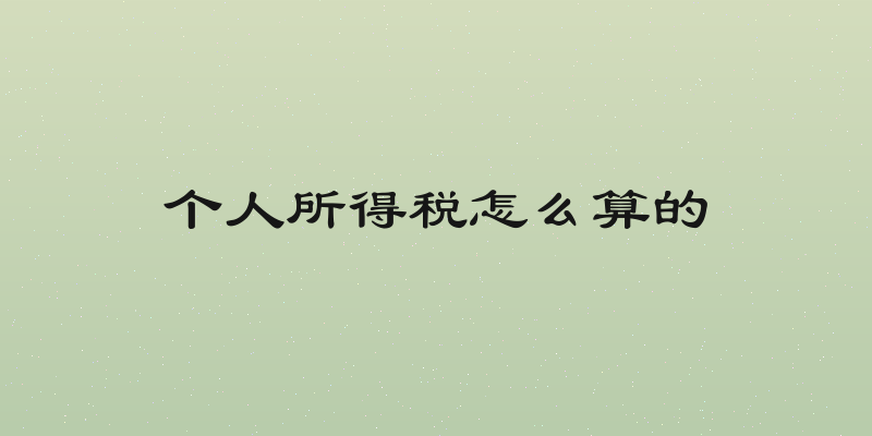 个人所得税怎么算的