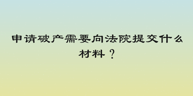 申请破产需要向法院提交什么材料？