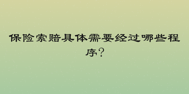 保险索赔具体需要经过哪些程序?