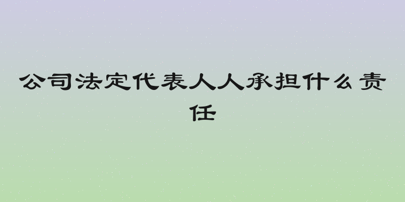 公司法定代表人人承担什么责任