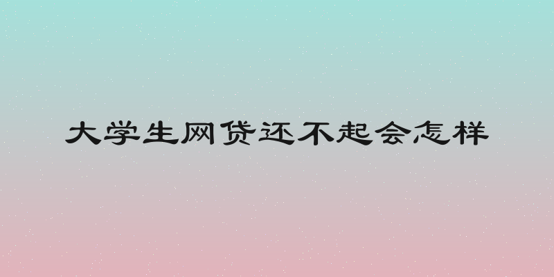 大学生网贷还不起会怎样