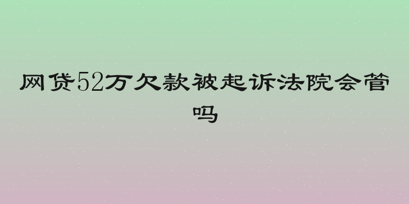 网贷52万欠款被起诉法院会管吗