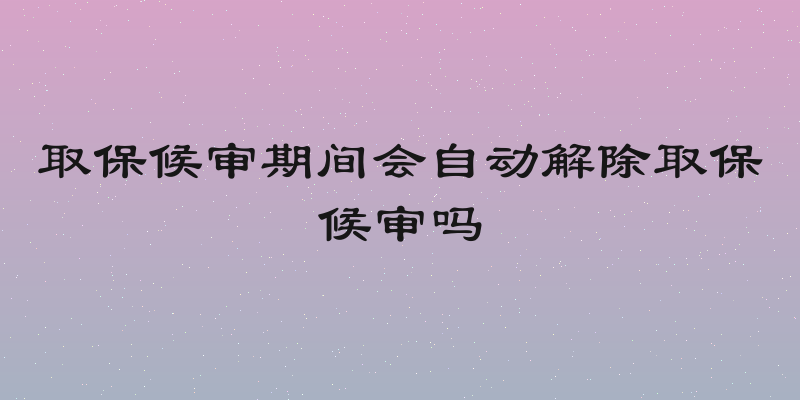 取保候审期间会自动解除取保候审吗