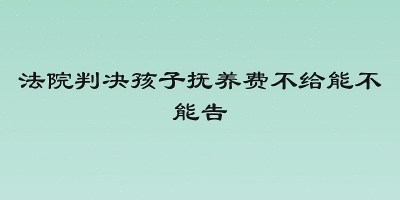 法院判决孩子抚养费不给能不能告