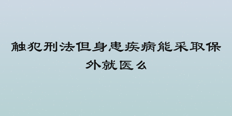 触犯刑法但身患疾病能采取保外就医么