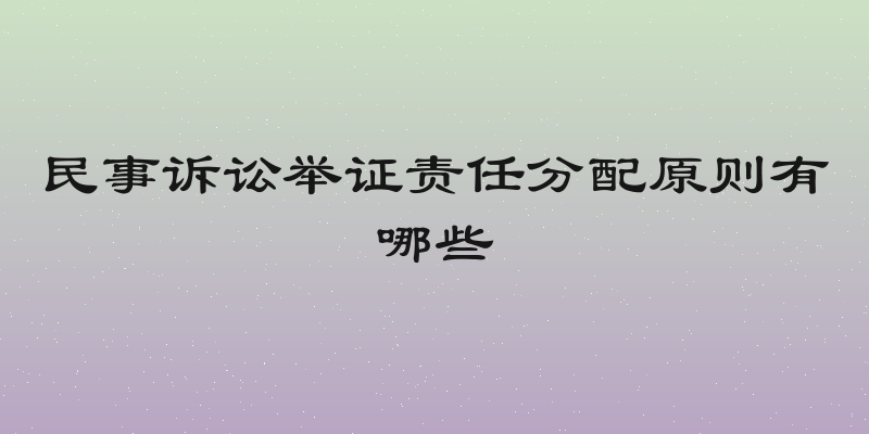 民事诉讼举证责任分配原则有哪些