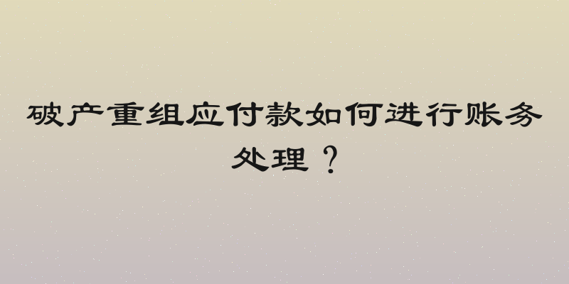 破产重组应付款如何进行账务处理？