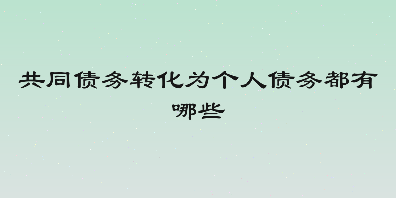 共同债务转化为个人债务都有哪些