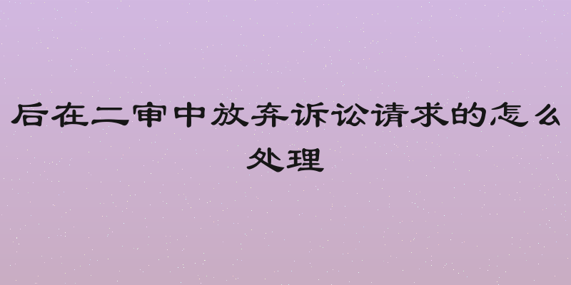 后在二审中放弃诉讼请求的怎么处理