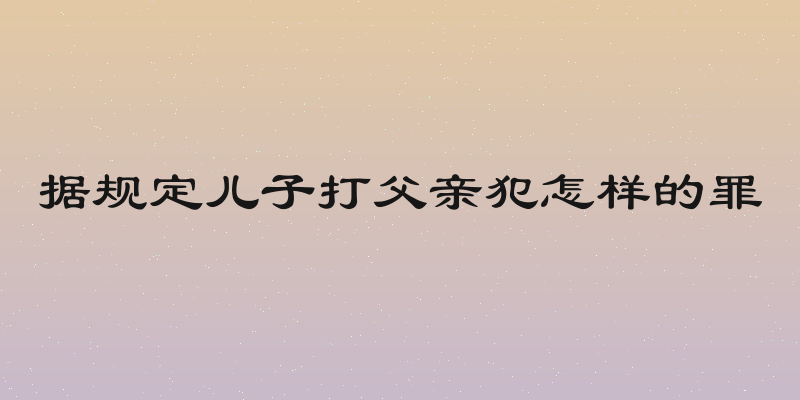 据规定儿子打父亲犯怎样的罪
