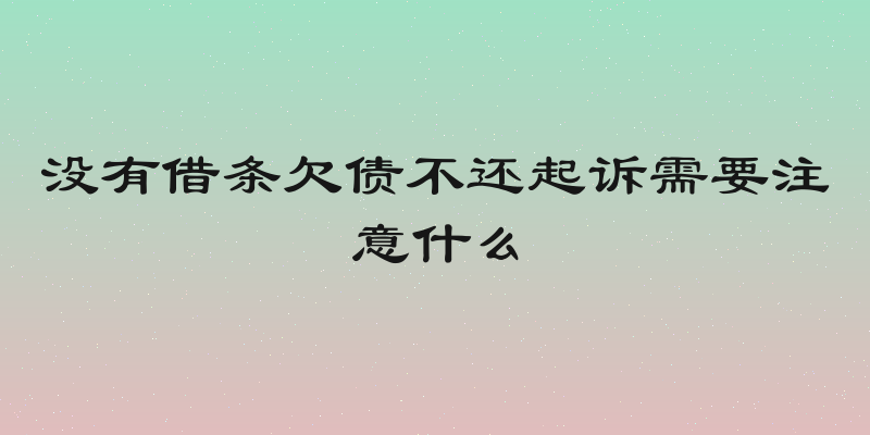 没有借条欠债不还起诉需要注意什么