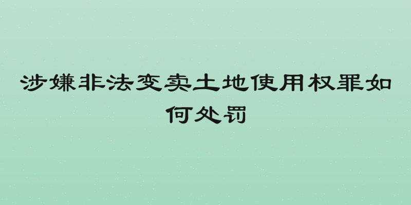 涉嫌非法变卖土地使用权罪如何处罚