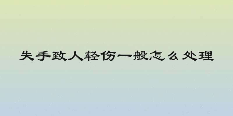 失手致人轻伤一般怎么处理